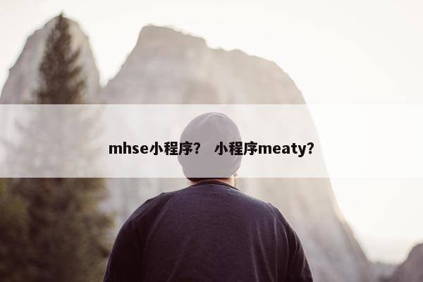 mhse小程序？ 小程序meaty？
