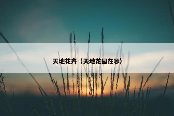 天地花卉（天地花园在哪）
