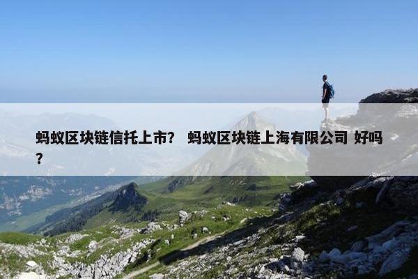 蚂蚁区块链信托上市？ 蚂蚁区块链上海有限公司 好吗？