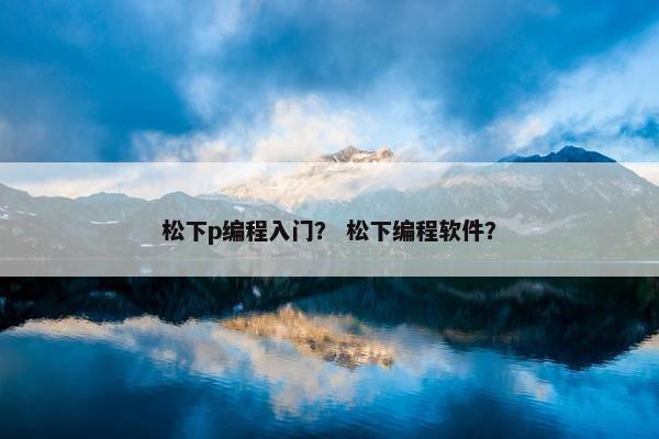 松下p编程入门？ 松下编程软件？