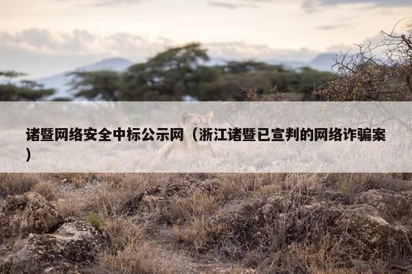 诸暨网络安全中标公示网（浙江诸暨已宣判的网络诈骗案）