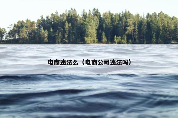 电商违法么(电商公司违法吗) 电商违法么(电商公司违法吗)