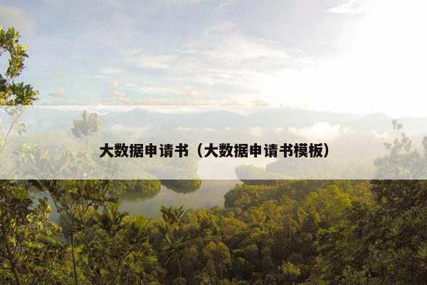 大数据申请书（大数据申请书模板）