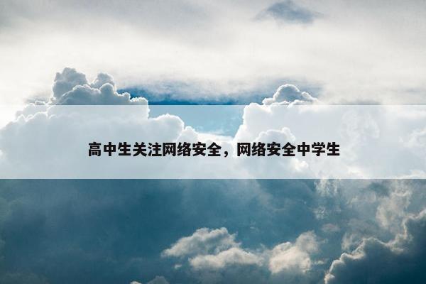 高中生关注网络安全，网络安全中学生