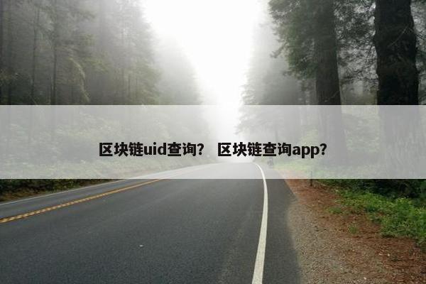区块链uid查询？ 区块链查询app？