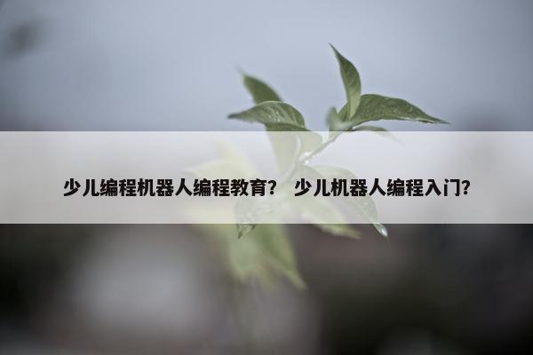 少儿编程机器人编程教育？ 少儿机器人编程入门？