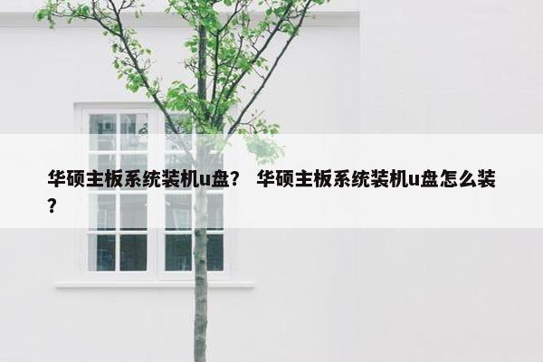 华硕主板系统装机u盘？ 华硕主板系统装机u盘怎么装？