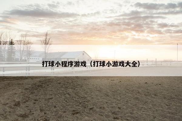 打球小程序游戏（打球小游戏大全）