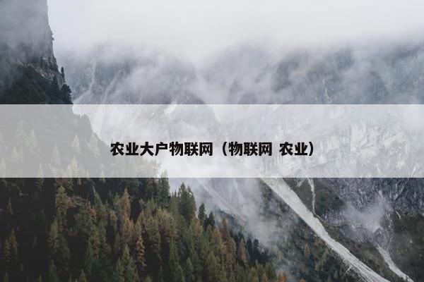 农业大户物联网（物联网 农业）