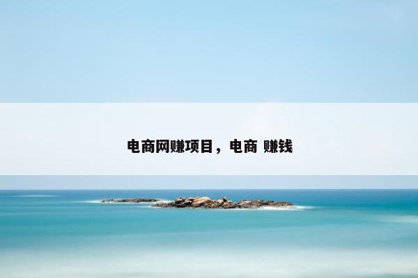 电商网赚项目，电商 赚钱