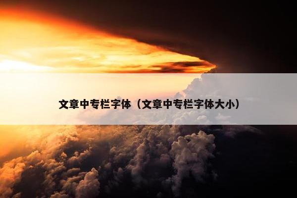 文章中专栏字体（文章中专栏字体大小）