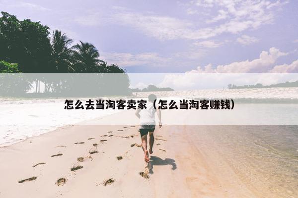 怎么去当淘客卖家（怎么当淘客赚钱）