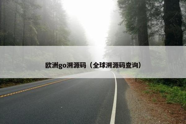 欧洲go溯源码（全球溯源码查询）