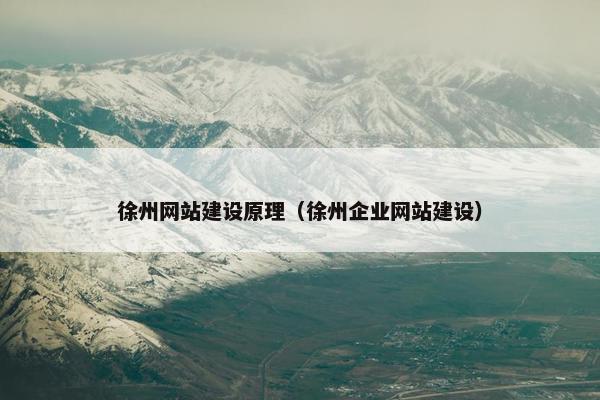 徐州网站建设原理（徐州企业网站建设）
