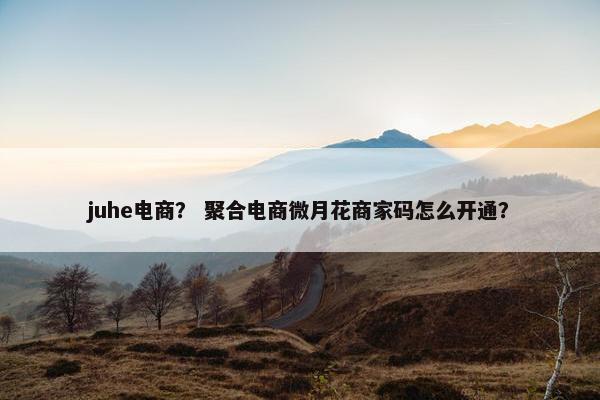juhe电商？ 聚合电商微月花商家码怎么开通？