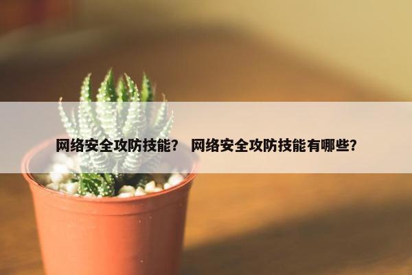 网络安全攻防技能？ 网络安全攻防技能有哪些？