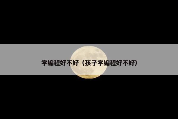 学编程好不好（孩子学编程好不好）