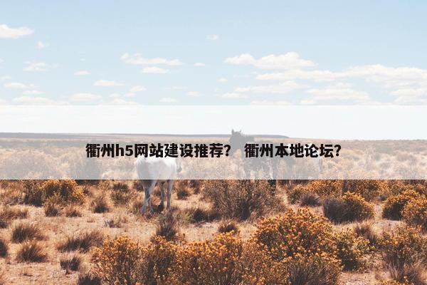 衢州h5网站建设推荐？ 衢州本地论坛？