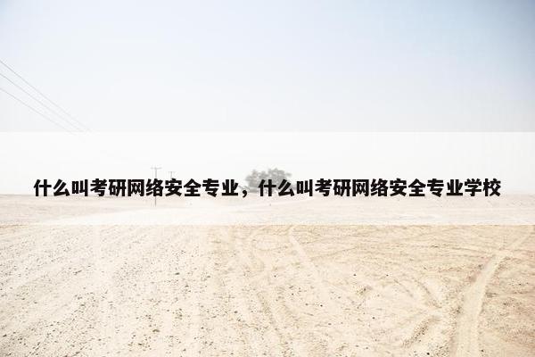 什么叫考研网络安全专业，什么叫考研网络安全专业学校