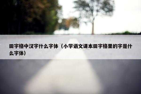 田字格中汉字什么字体（小学语文课本田字格里的字是什么字体）