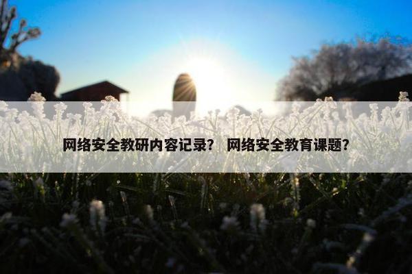 网络安全教研内容记录？ 网络安全教育课题？