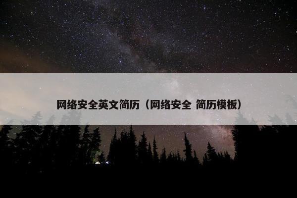网络安全英文简历（网络安全 简历模板）