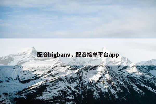 配音bigbanv，配音接单平台app