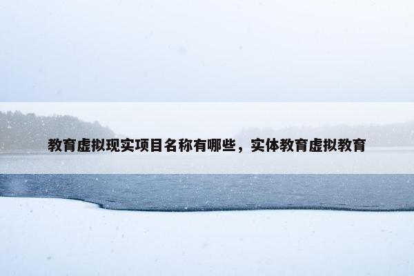 教育虚拟现实项目名称有哪些，实体教育虚拟教育