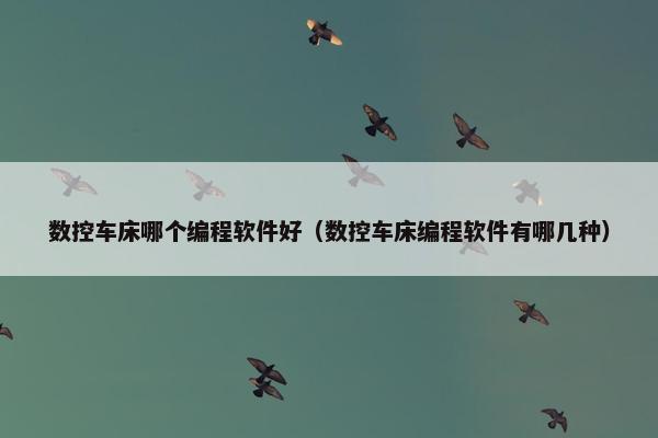 数控车床哪个编程软件好（数控车床编程软件有哪几种）