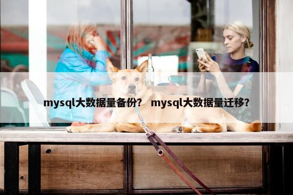 mysql大数据量备份？ mysql大数据量迁移？