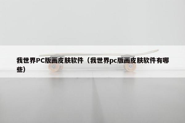 我世界PC版画皮肤软件（我世界pc版画皮肤软件有哪些）