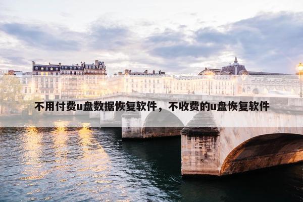不用付费u盘数据恢复软件，不收费的u盘恢复软件