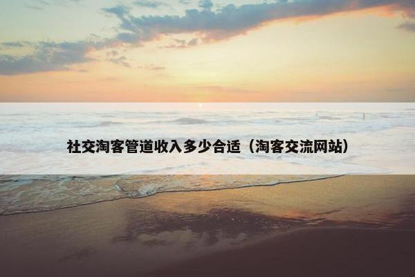 社交淘客管道收入多少合适（淘客交流网站）