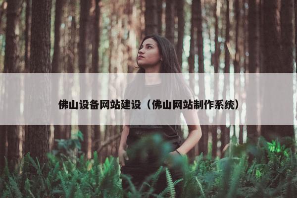 佛山设备网站建设（佛山网站制作系统）