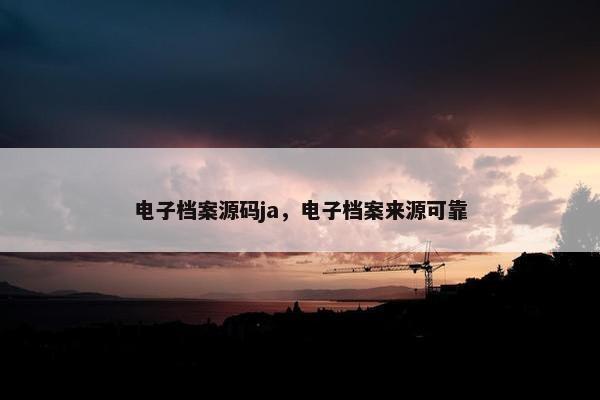 电子档案源码ja，电子档案来源可靠