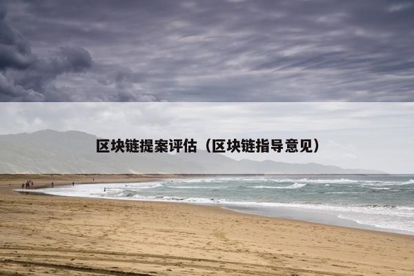 区块链提案评估（区块链指导意见）