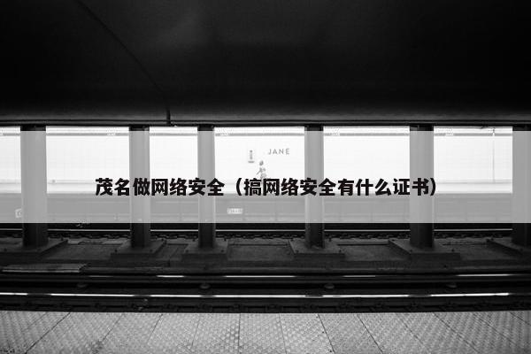 茂名做网络安全（搞网络安全有什么证书）