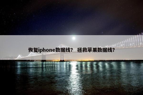 恢复iphone数据线？ 拯救苹果数据线？