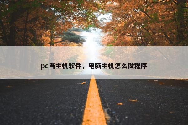 pc当主机软件，电脑主机怎么做程序
