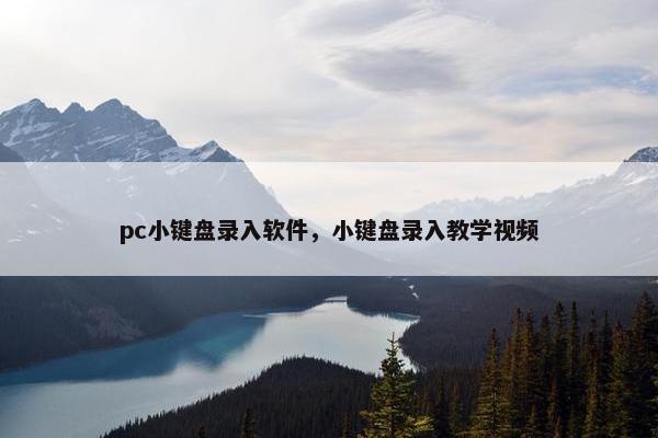 pc小键盘录入软件，小键盘录入教学视频