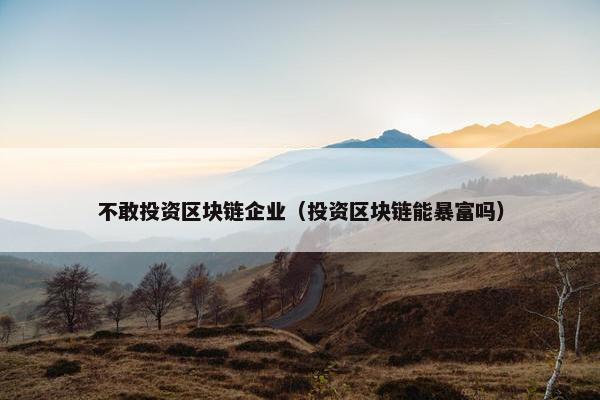 不敢投资区块链企业(投资区块链能暴富吗) 不敢投资区块链企业(投资区块链能暴富吗)