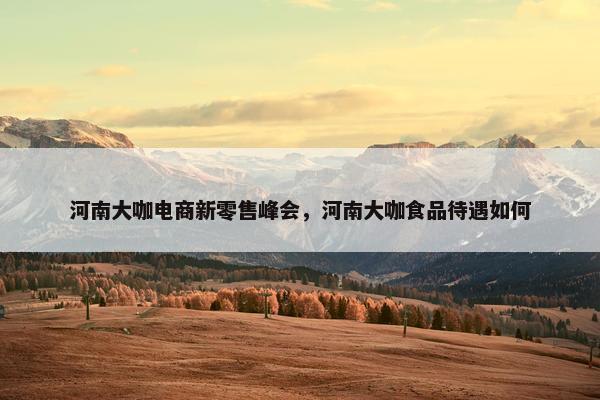 河南大咖电商新零售峰会，河南大咖食品待遇如何
