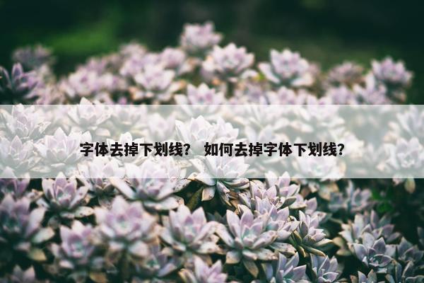 字体去掉下划线？ 如何去掉字体下划线？