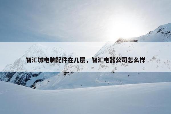 智汇城电脑配件在几层，智汇电器公司怎么样