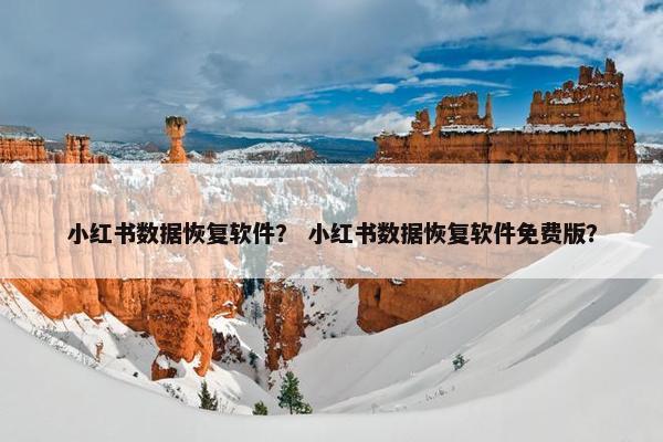 小红书数据恢复软件？ 小红书数据恢复软件免费版？