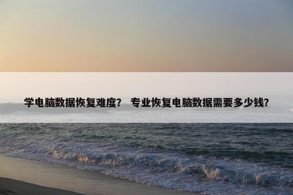学电脑数据恢复难度？ 专业恢复电脑数据需要多少钱？