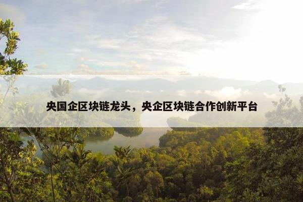 央国企区块链龙头，央企区块链合作创新平台