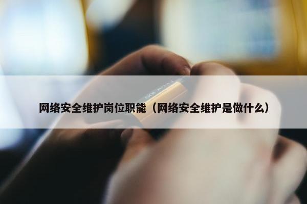 网络安全维护岗位职能（网络安全维护是做什么）