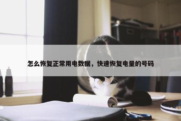 怎么恢复正常用电数据，快速恢复电量的号码