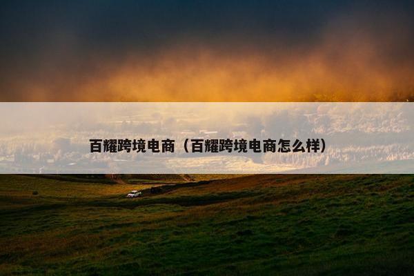 百耀跨境电商（百耀跨境电商怎么样）